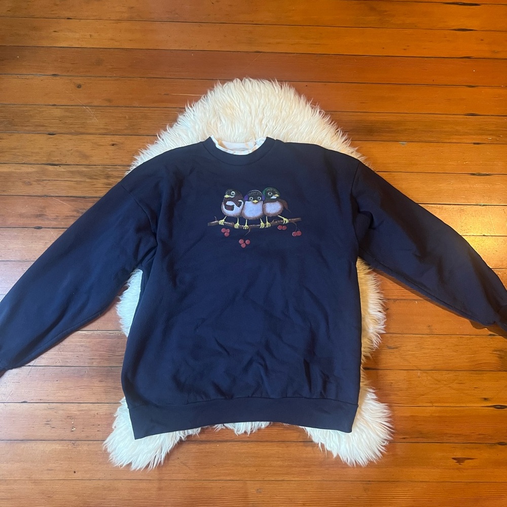 Vintage Three Little Birds Cozy Sweater Top EUC - Picture 2 of 5